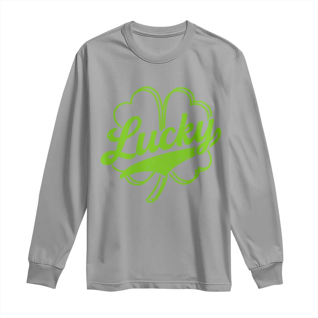 Vintage Lucky Shamrock Long Sleeve Shirt Irish St Patricks Day