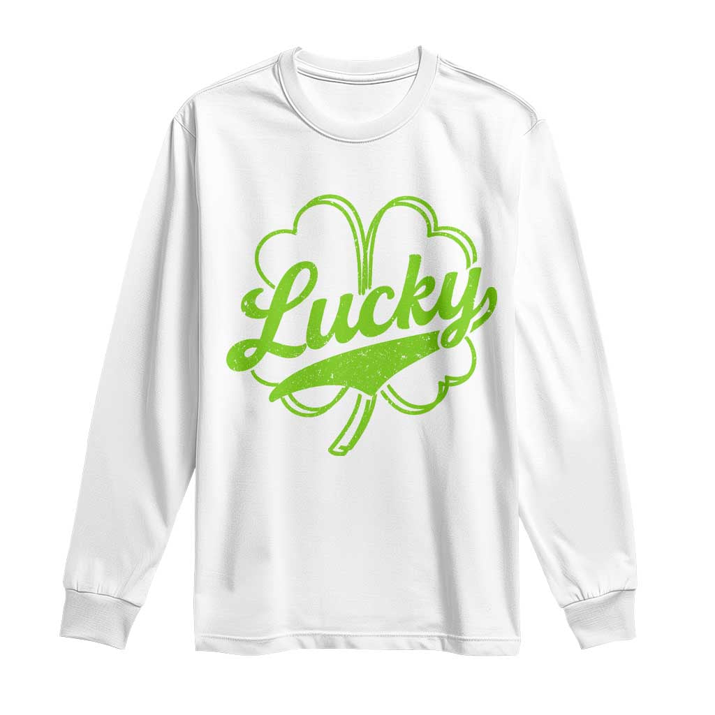 Vintage Lucky Shamrock Long Sleeve Shirt Irish St Patricks Day