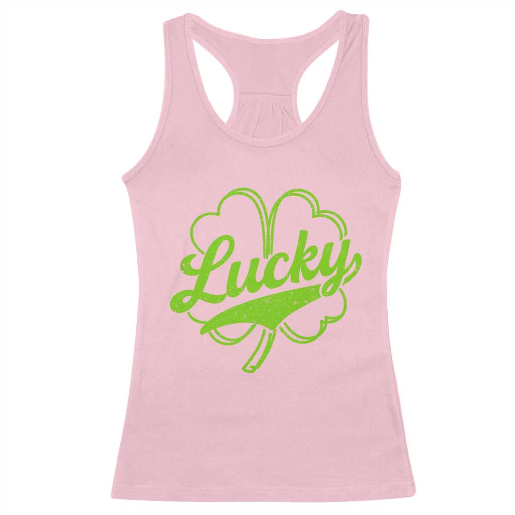 Vintage Lucky Shamrock Racerback Tank Top Irish St Patricks Day