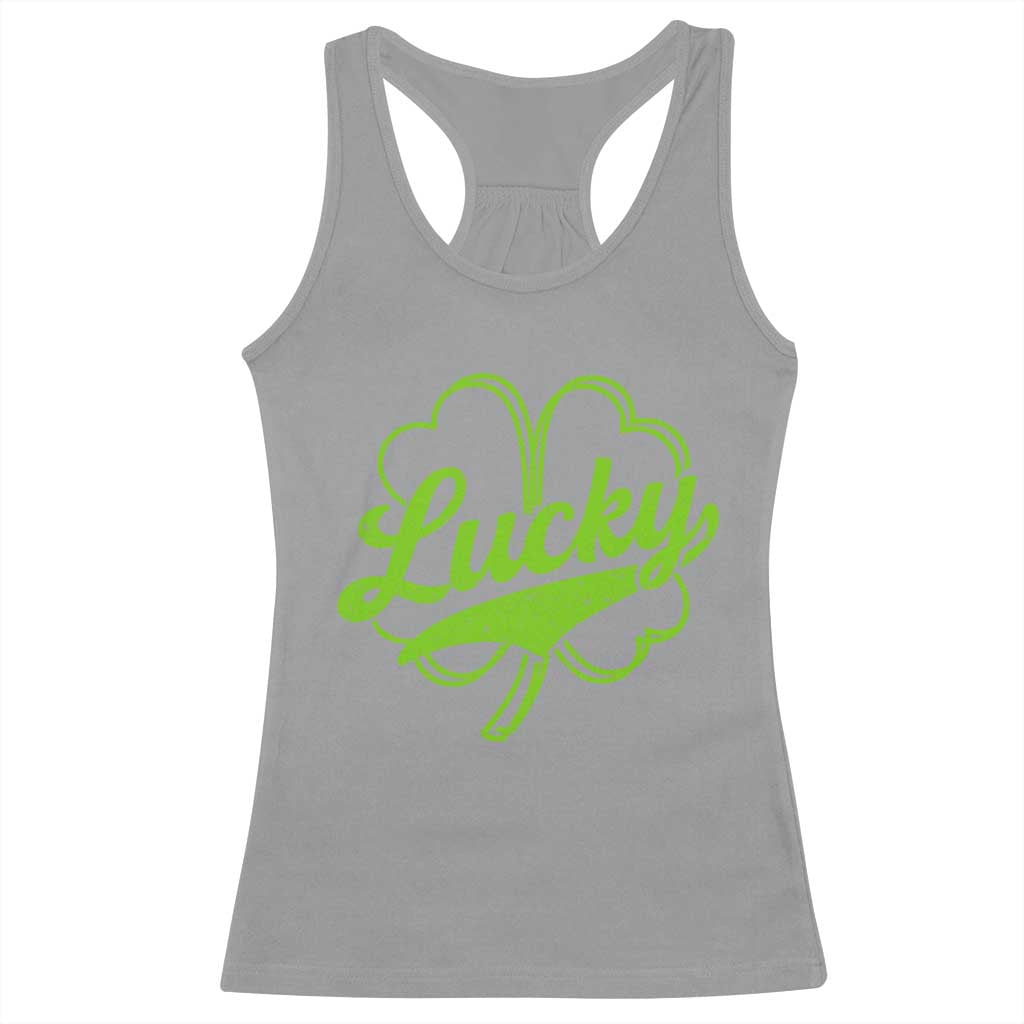 Vintage Lucky Shamrock Racerback Tank Top Irish St Patricks Day