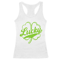 Vintage Lucky Shamrock Racerback Tank Top Irish St Patricks Day
