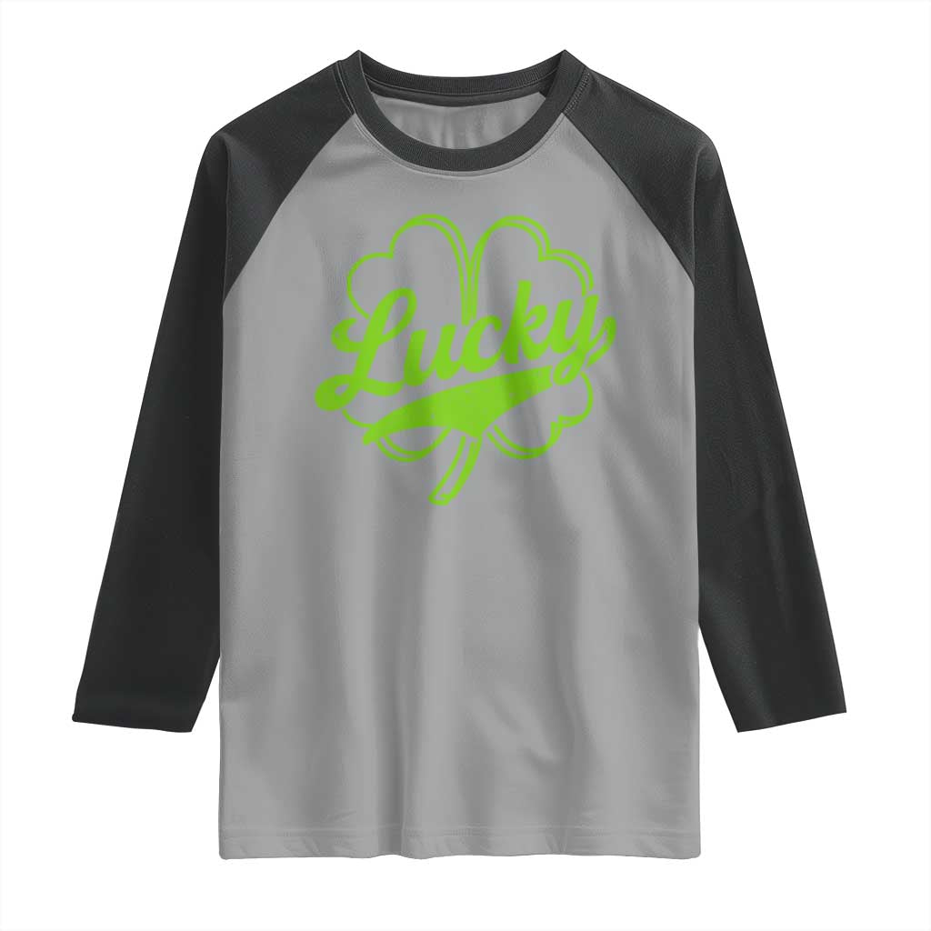 Vintage Lucky Shamrock Raglan Shirt Irish St Patricks Day