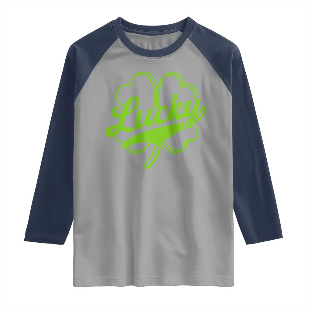 Vintage Lucky Shamrock Raglan Shirt Irish St Patricks Day