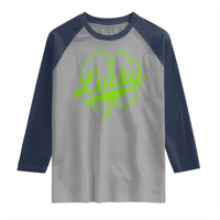 Vintage Lucky Shamrock Raglan Shirt Irish St Patricks Day