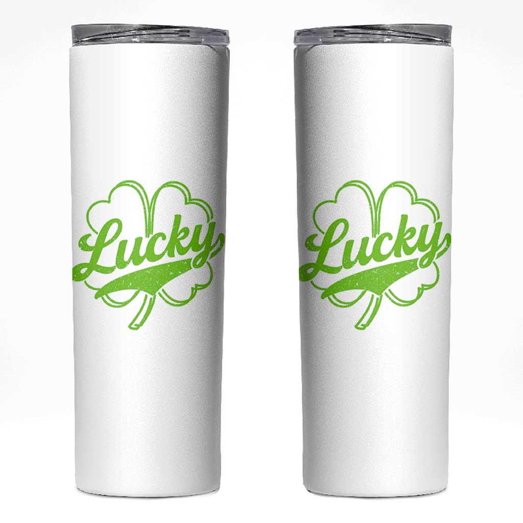 Vintage Lucky Shamrock Skinny Tumbler Irish St Patricks Day