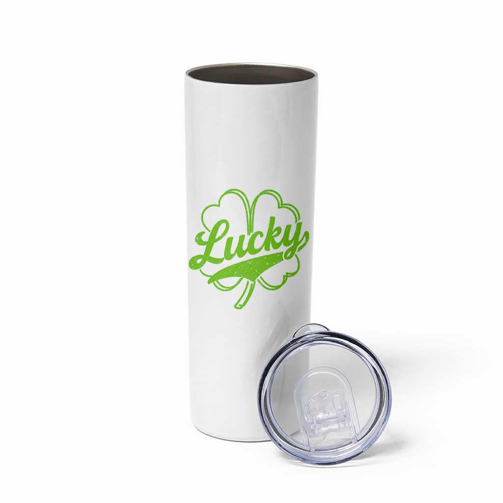 Vintage Lucky Shamrock Skinny Tumbler Irish St Patricks Day