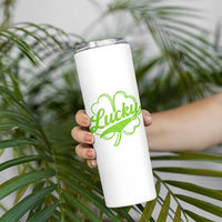 Vintage Lucky Shamrock Skinny Tumbler Irish St Patricks Day