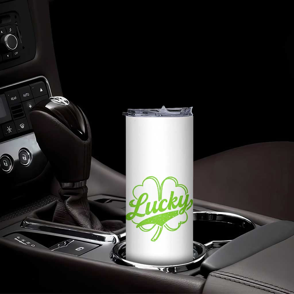 Vintage Lucky Shamrock Skinny Tumbler Irish St Patricks Day