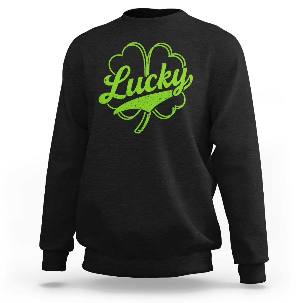 Vintage Lucky Shamrock Sweatshirt Irish St Patricks Day