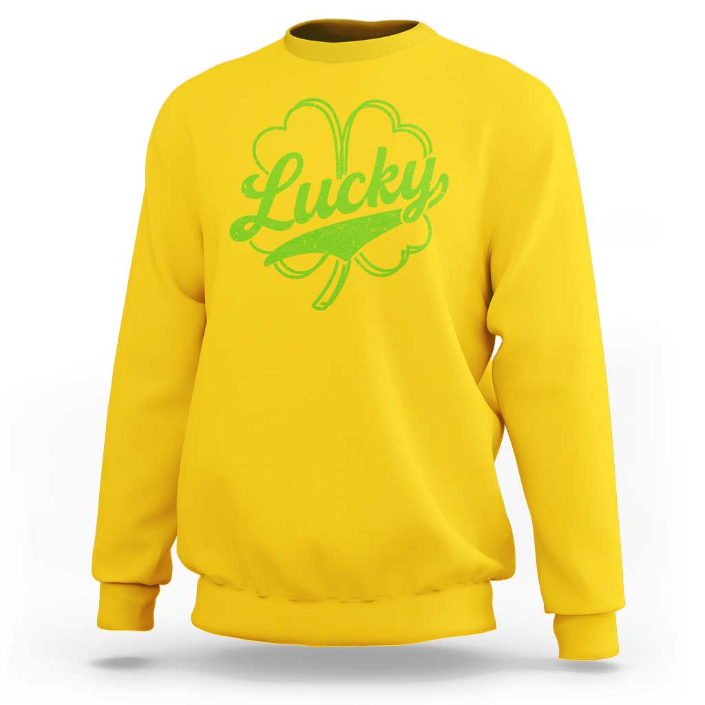 Vintage Lucky Shamrock Sweatshirt Irish St Patricks Day