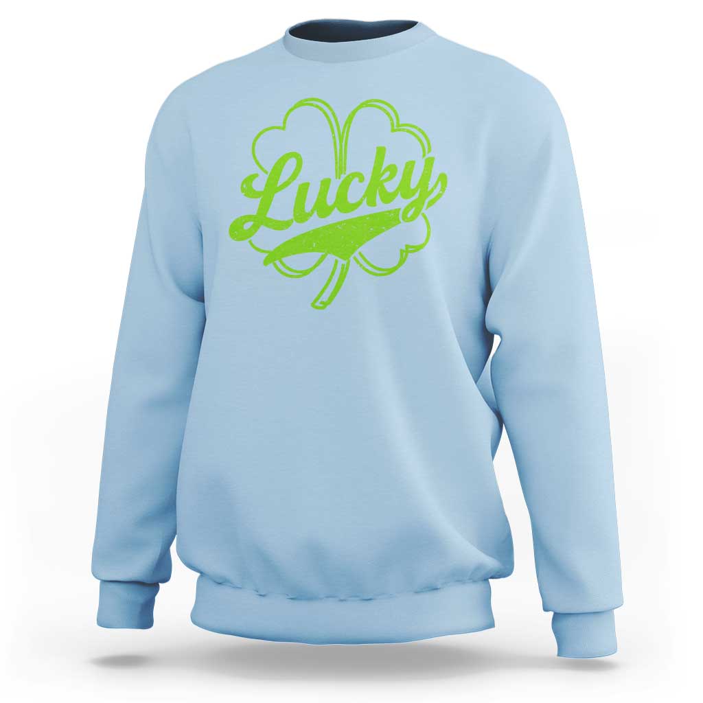 Vintage Lucky Shamrock Sweatshirt Irish St Patricks Day