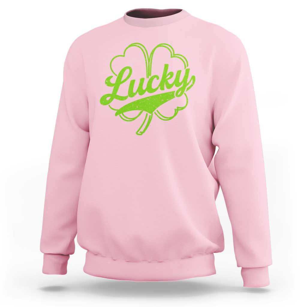 Vintage Lucky Shamrock Sweatshirt Irish St Patricks Day