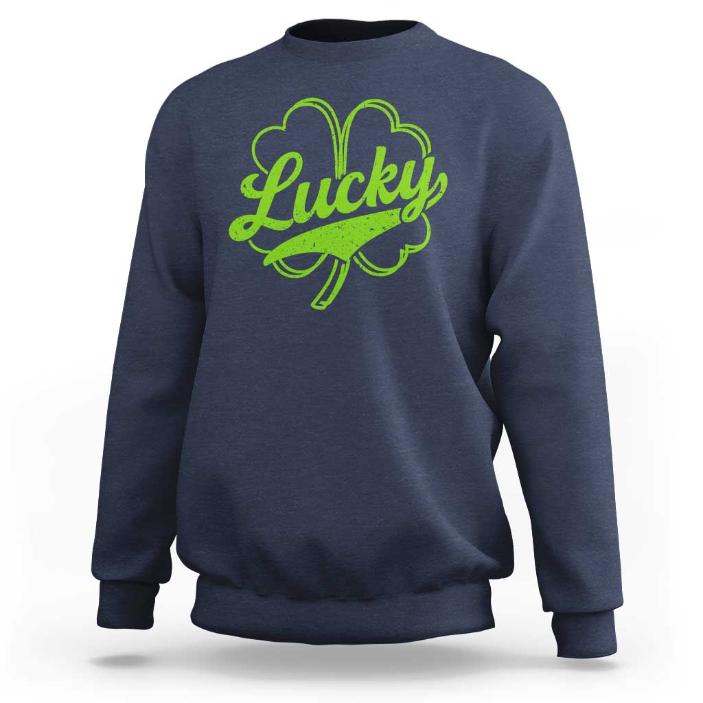 Vintage Lucky Shamrock Sweatshirt Irish St Patricks Day