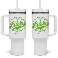 Vintage Lucky Shamrock Tumbler With Handle Irish St Patricks Day