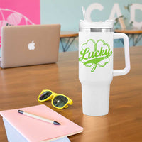 Vintage Lucky Shamrock Tumbler With Handle Irish St Patricks Day
