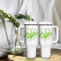 Vintage Lucky Shamrock Tumbler With Handle Irish St Patricks Day