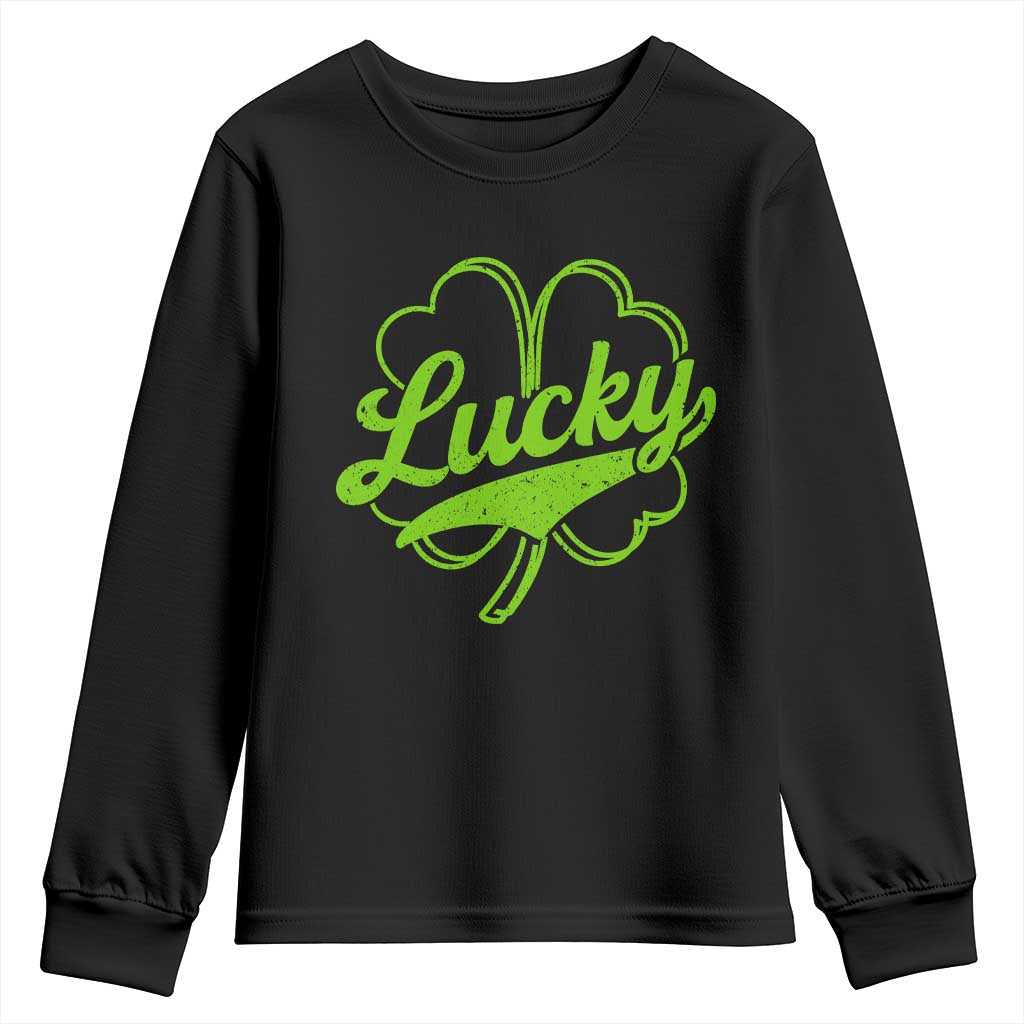 Vintage Lucky Shamrock Youth Sweatshirt Irish St Patricks Day