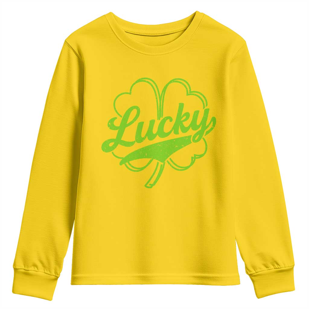 Vintage Lucky Shamrock Youth Sweatshirt Irish St Patricks Day