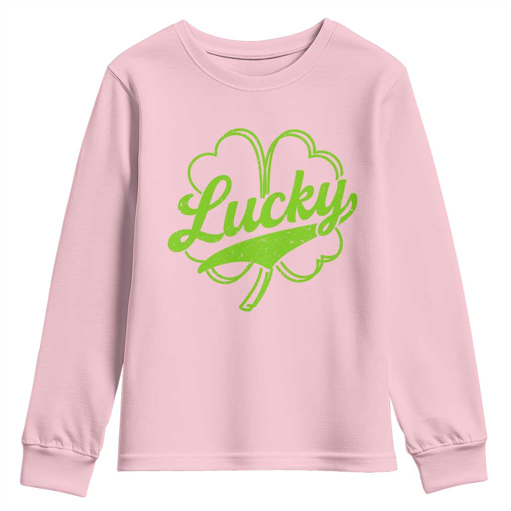 Vintage Lucky Shamrock Youth Sweatshirt Irish St Patricks Day