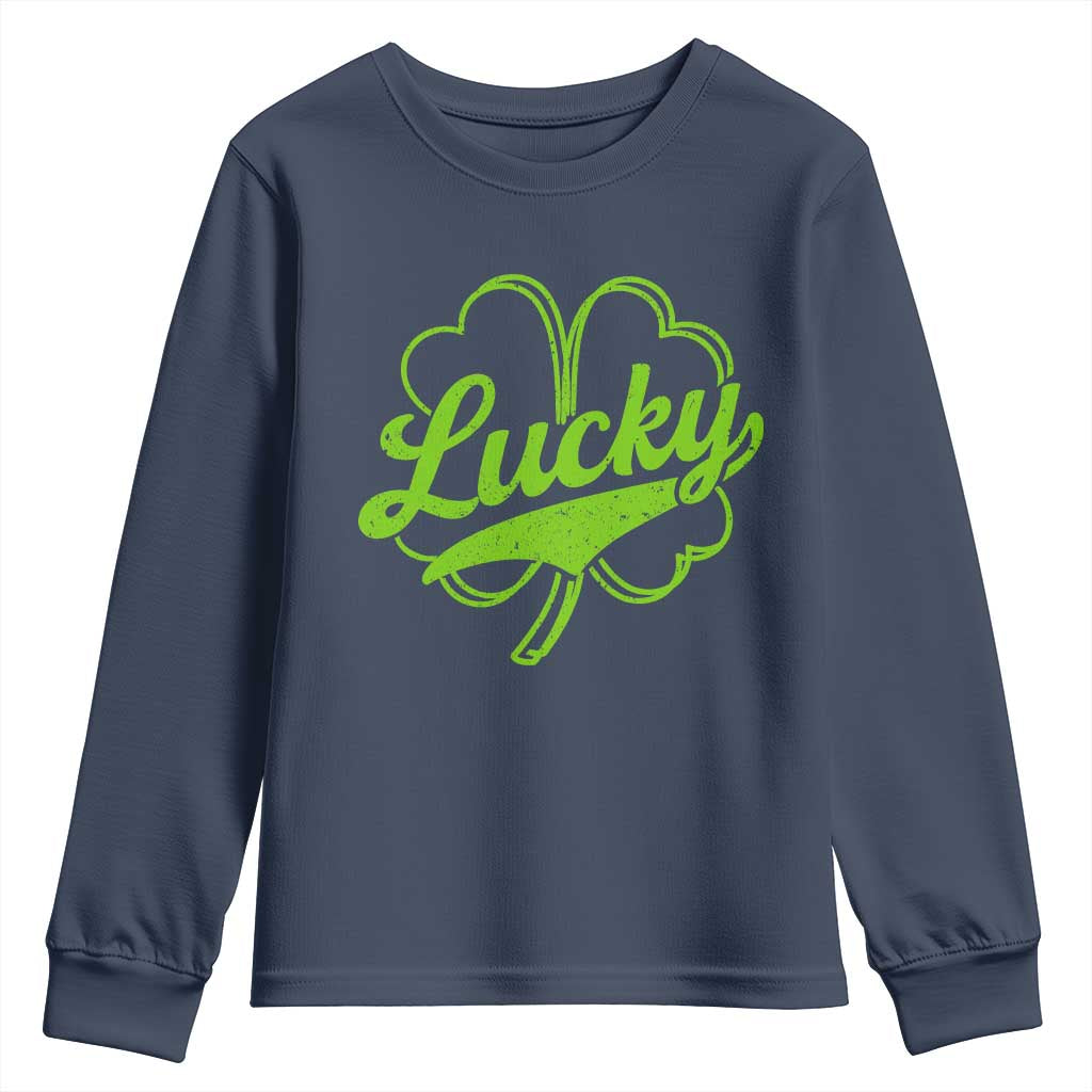 Vintage Lucky Shamrock Youth Sweatshirt Irish St Patricks Day