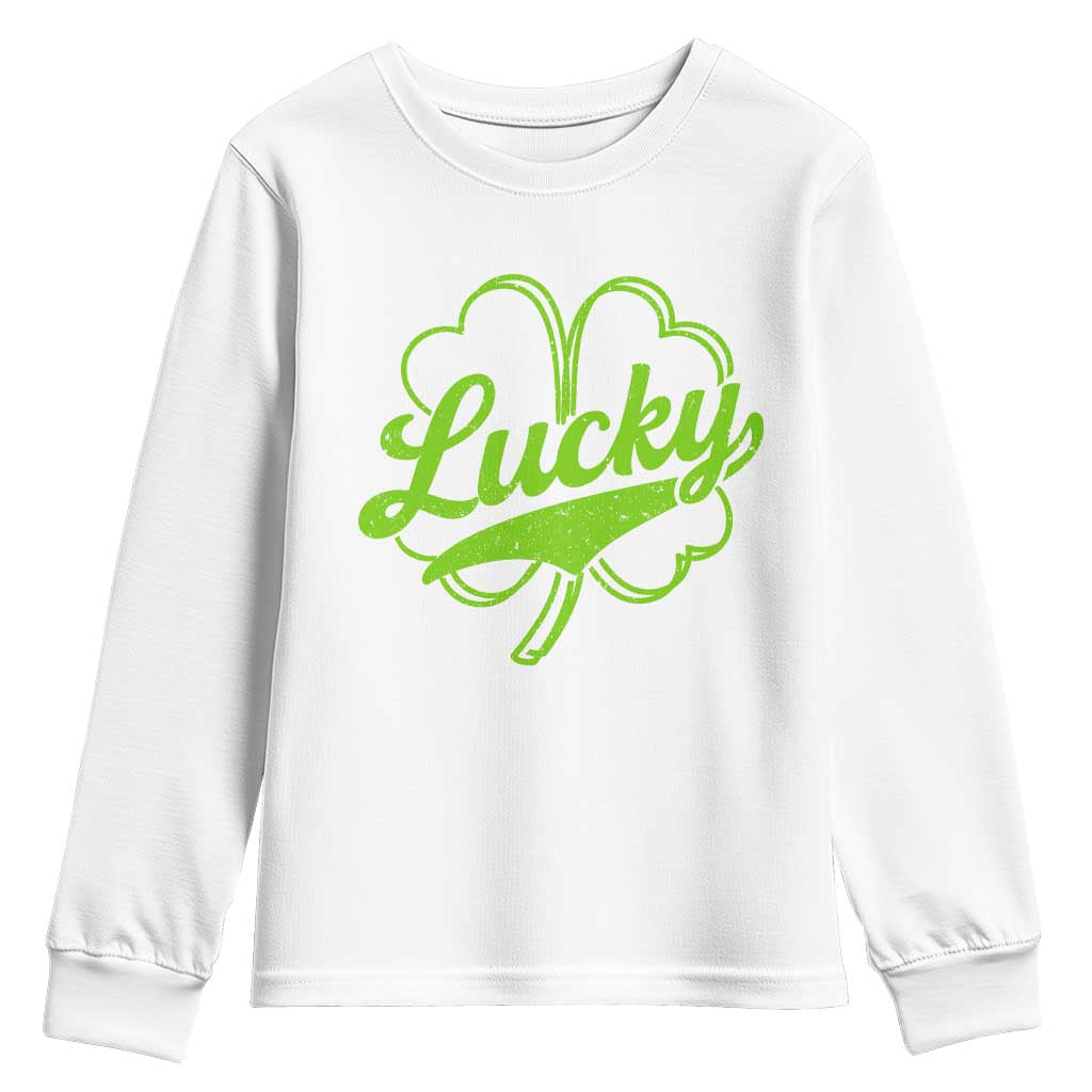 Vintage Lucky Shamrock Youth Sweatshirt Irish St Patricks Day