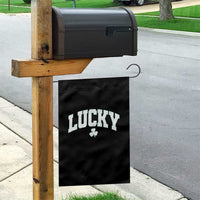 Retro Lucky Garden Flag St Patricks Day Irish Shamrock Varsity