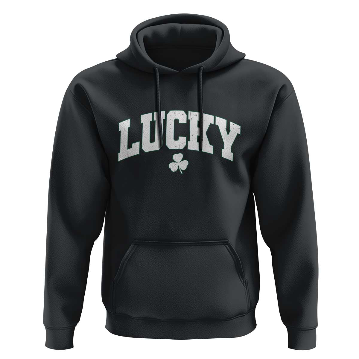 Retro Lucky Hoodie St Patricks Day Irish Shamrock Varsity