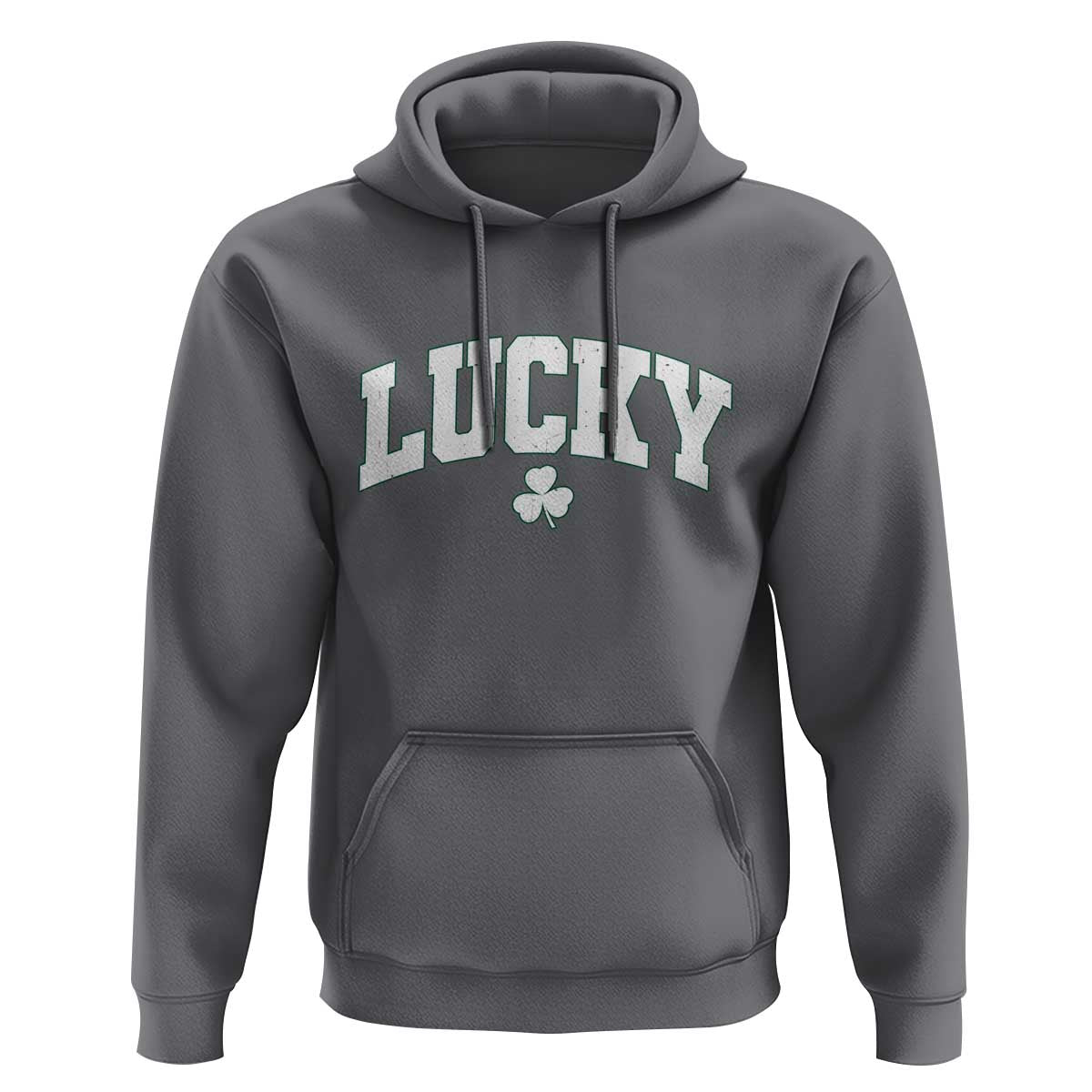 Retro Lucky Hoodie St Patricks Day Irish Shamrock Varsity