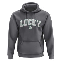 Retro Lucky Hoodie St Patricks Day Irish Shamrock Varsity