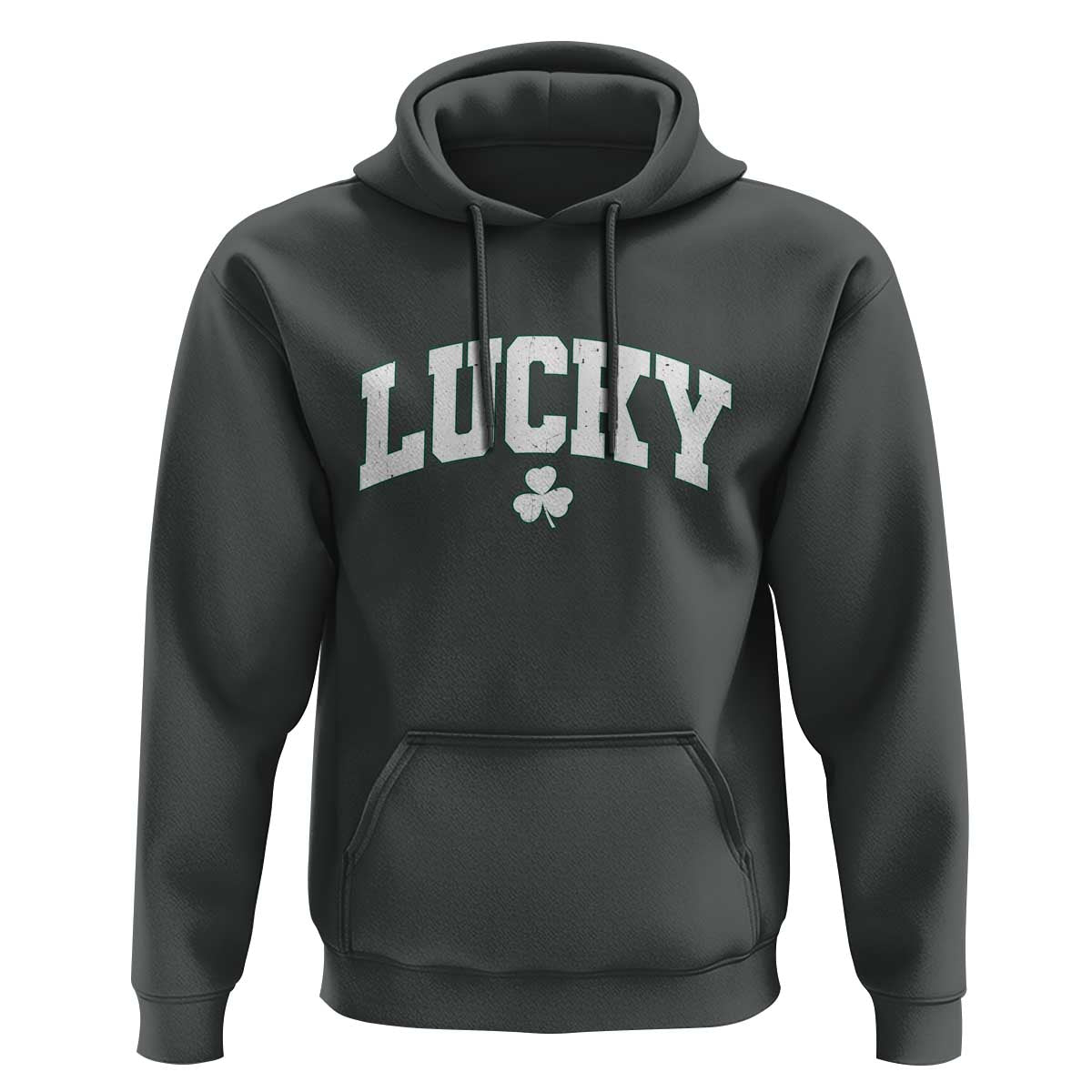 Retro Lucky Hoodie St Patricks Day Irish Shamrock Varsity