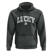 Retro Lucky Hoodie St Patricks Day Irish Shamrock Varsity