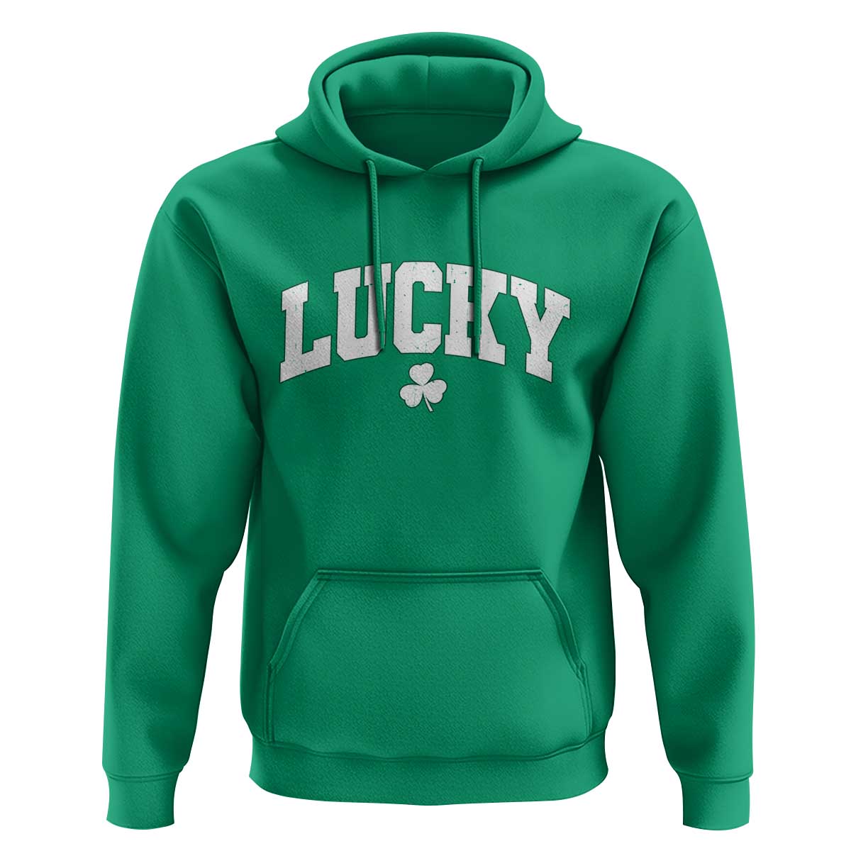 Retro Lucky Hoodie St Patricks Day Irish Shamrock Varsity