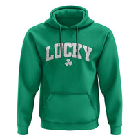Retro Lucky Hoodie St Patricks Day Irish Shamrock Varsity
