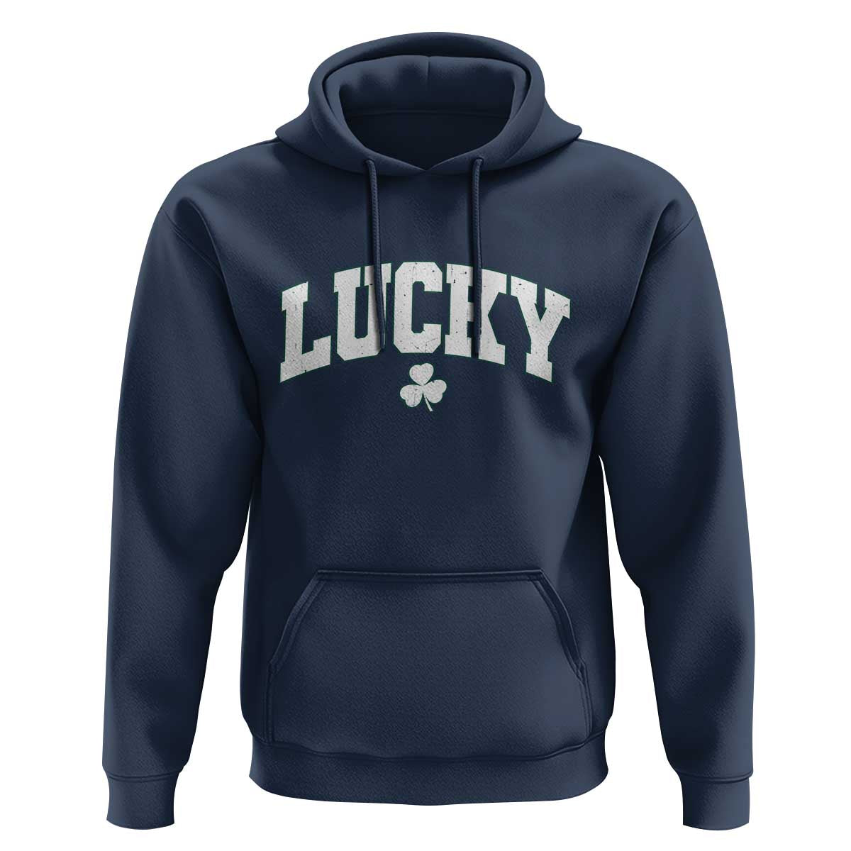 Retro Lucky Hoodie St Patricks Day Irish Shamrock Varsity