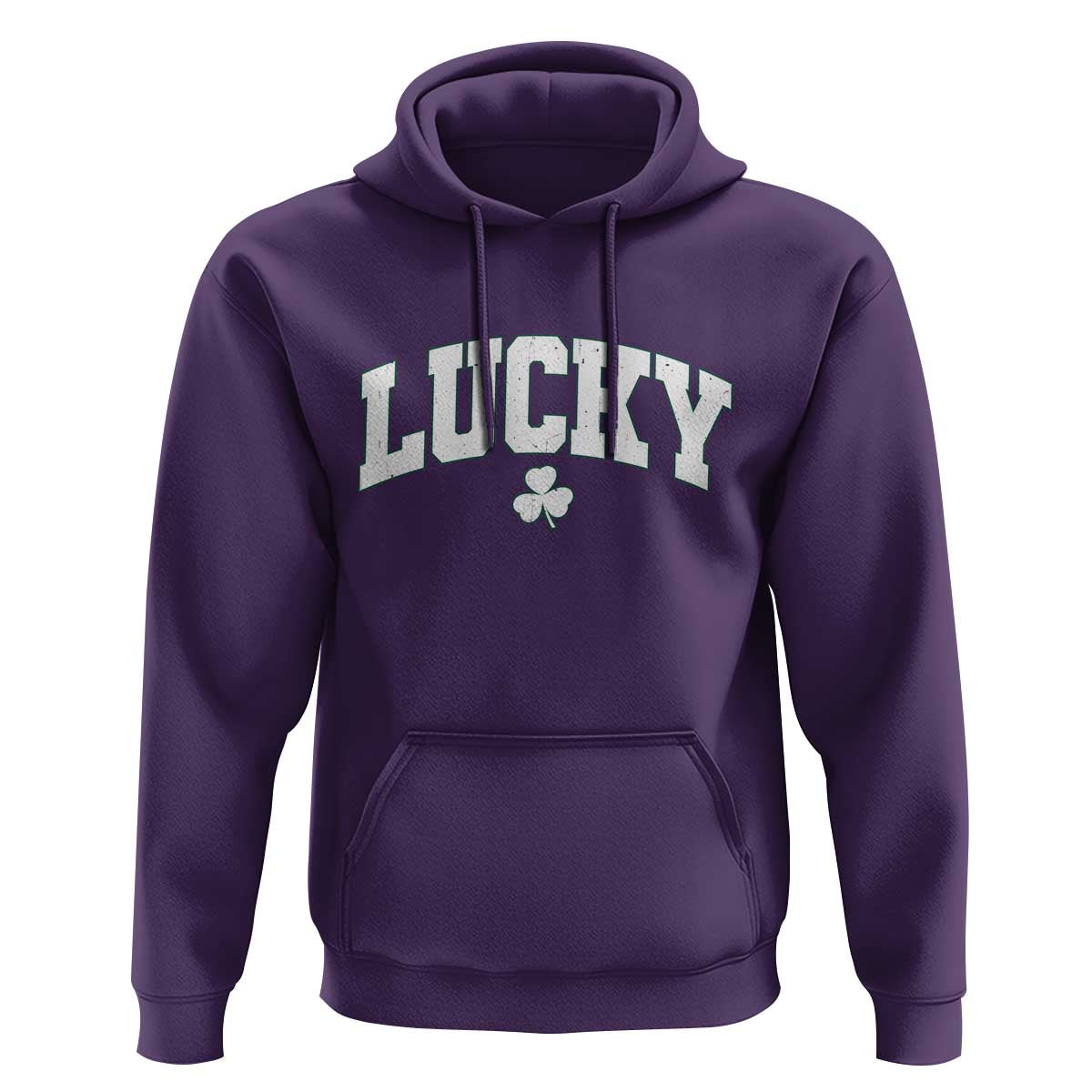 Retro Lucky Hoodie St Patricks Day Irish Shamrock Varsity