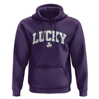 Retro Lucky Hoodie St Patricks Day Irish Shamrock Varsity