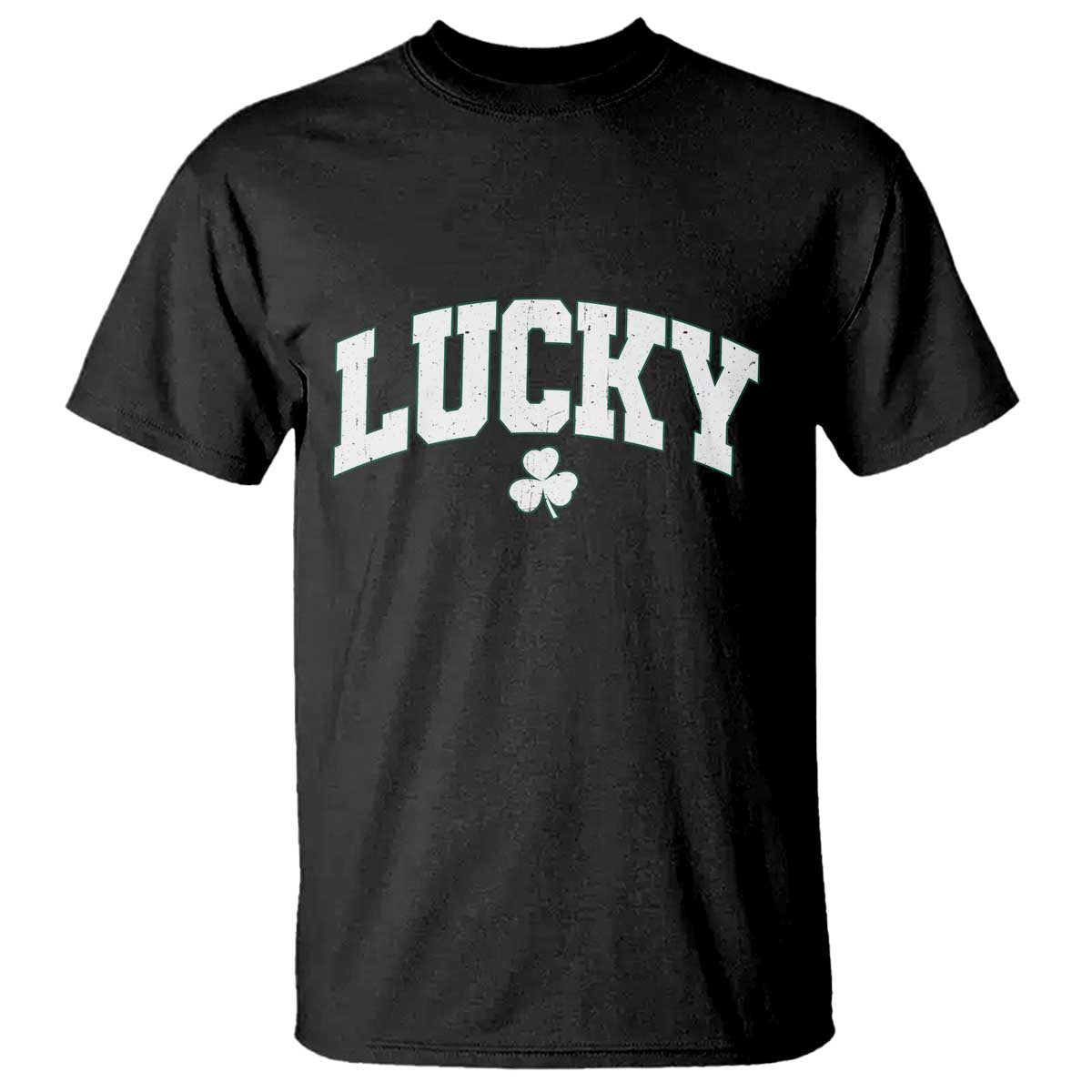 Retro Lucky T Shirt St Patricks Day Irish Shamrock Varsity