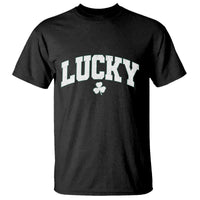 Retro Lucky T Shirt St Patricks Day Irish Shamrock Varsity