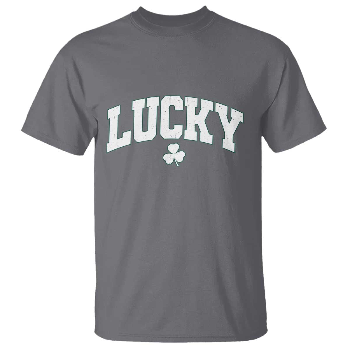 Retro Lucky T Shirt St Patricks Day Irish Shamrock Varsity