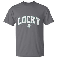 Retro Lucky T Shirt St Patricks Day Irish Shamrock Varsity