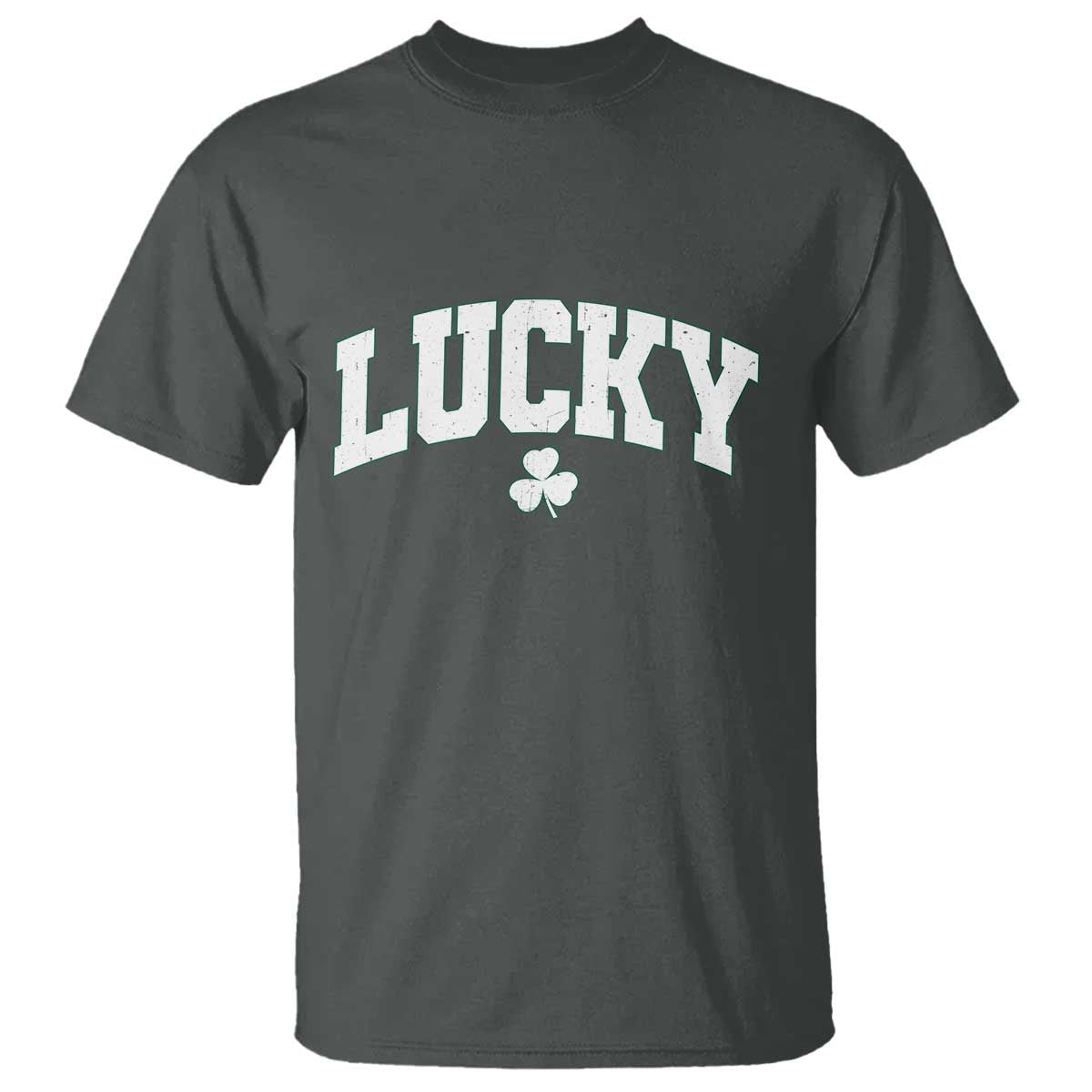 Retro Lucky T Shirt St Patricks Day Irish Shamrock Varsity