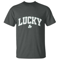 Retro Lucky T Shirt St Patricks Day Irish Shamrock Varsity
