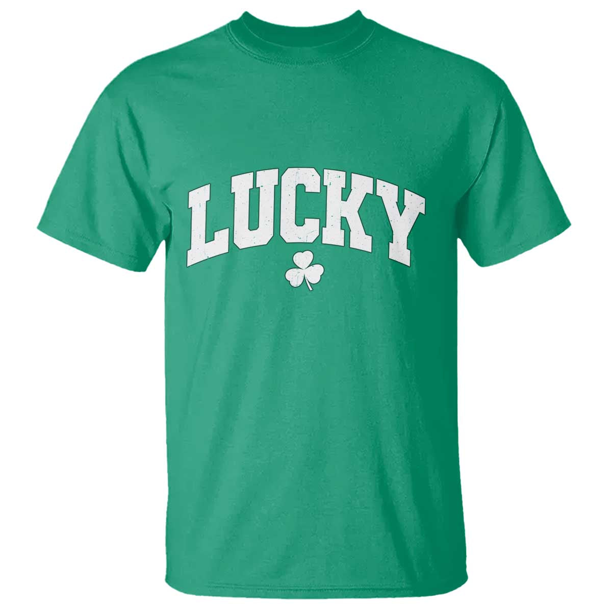 Retro Lucky T Shirt St Patricks Day Irish Shamrock Varsity