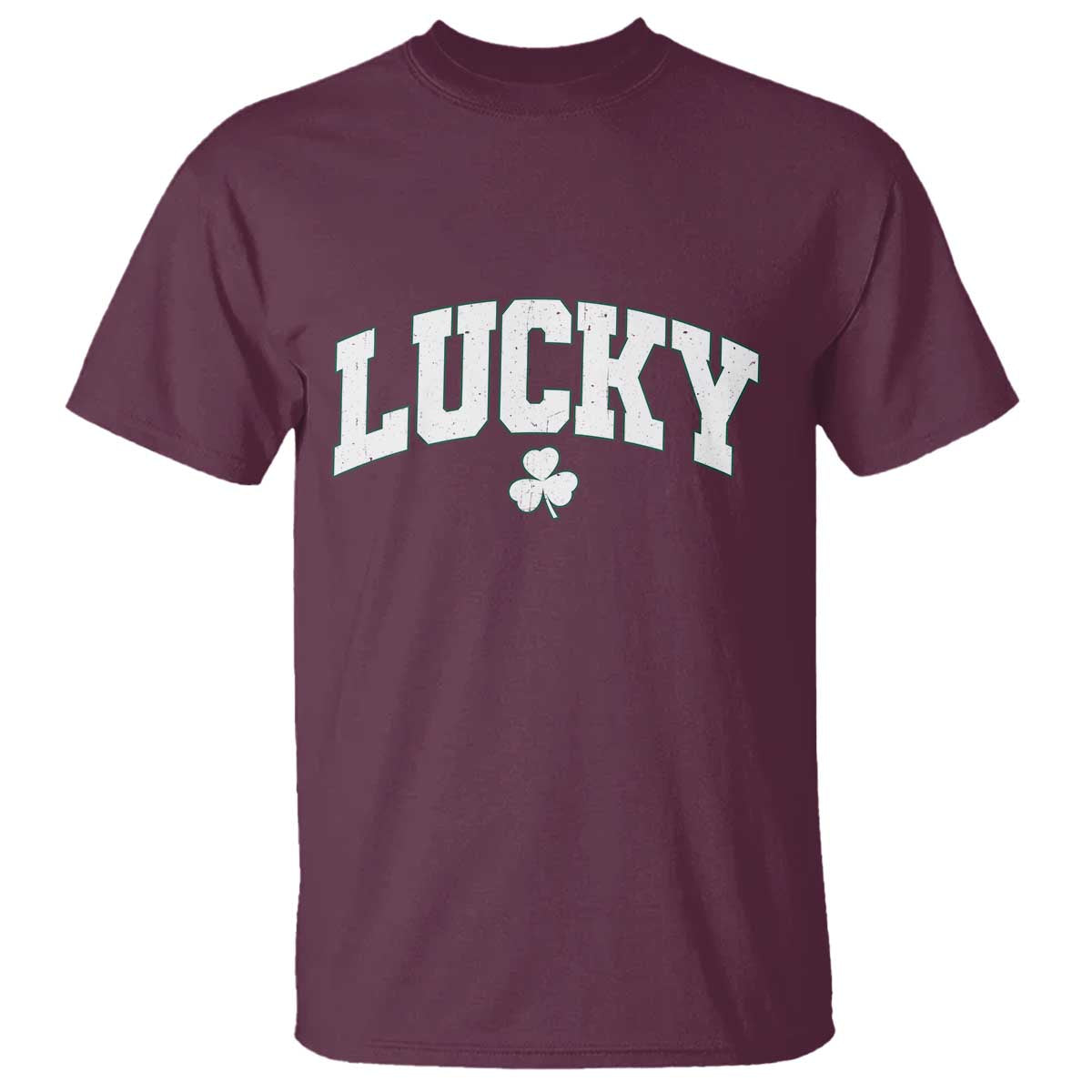 Retro Lucky T Shirt St Patricks Day Irish Shamrock Varsity