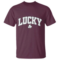 Retro Lucky T Shirt St Patricks Day Irish Shamrock Varsity