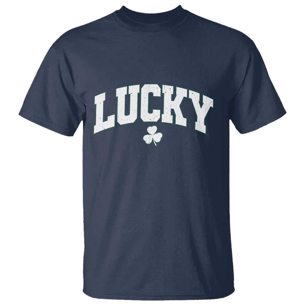 Retro Lucky T Shirt St Patricks Day Irish Shamrock Varsity