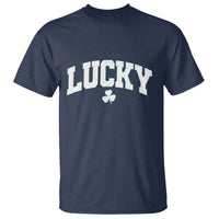 Retro Lucky T Shirt St Patricks Day Irish Shamrock Varsity