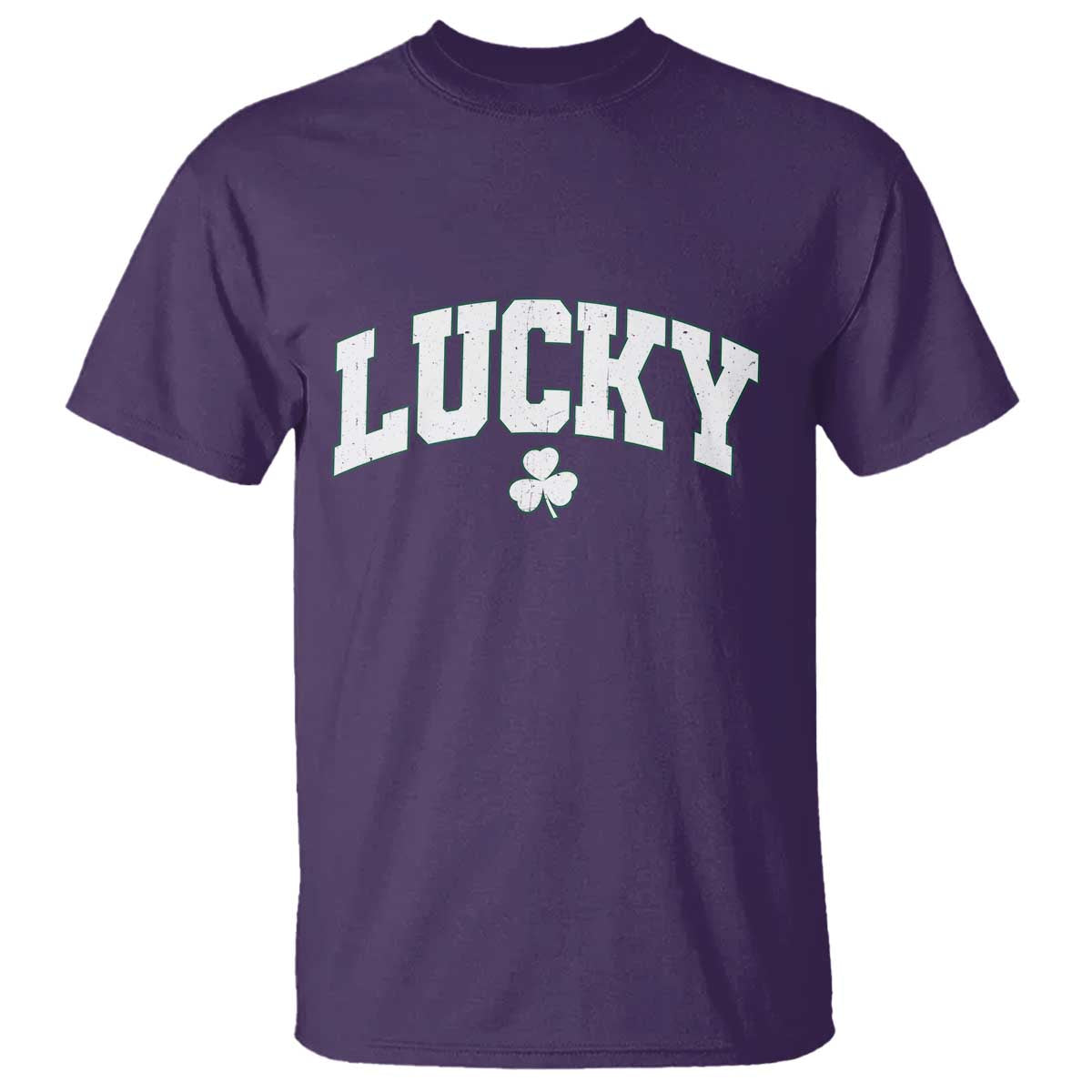 Retro Lucky T Shirt St Patricks Day Irish Shamrock Varsity
