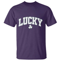 Retro Lucky T Shirt St Patricks Day Irish Shamrock Varsity