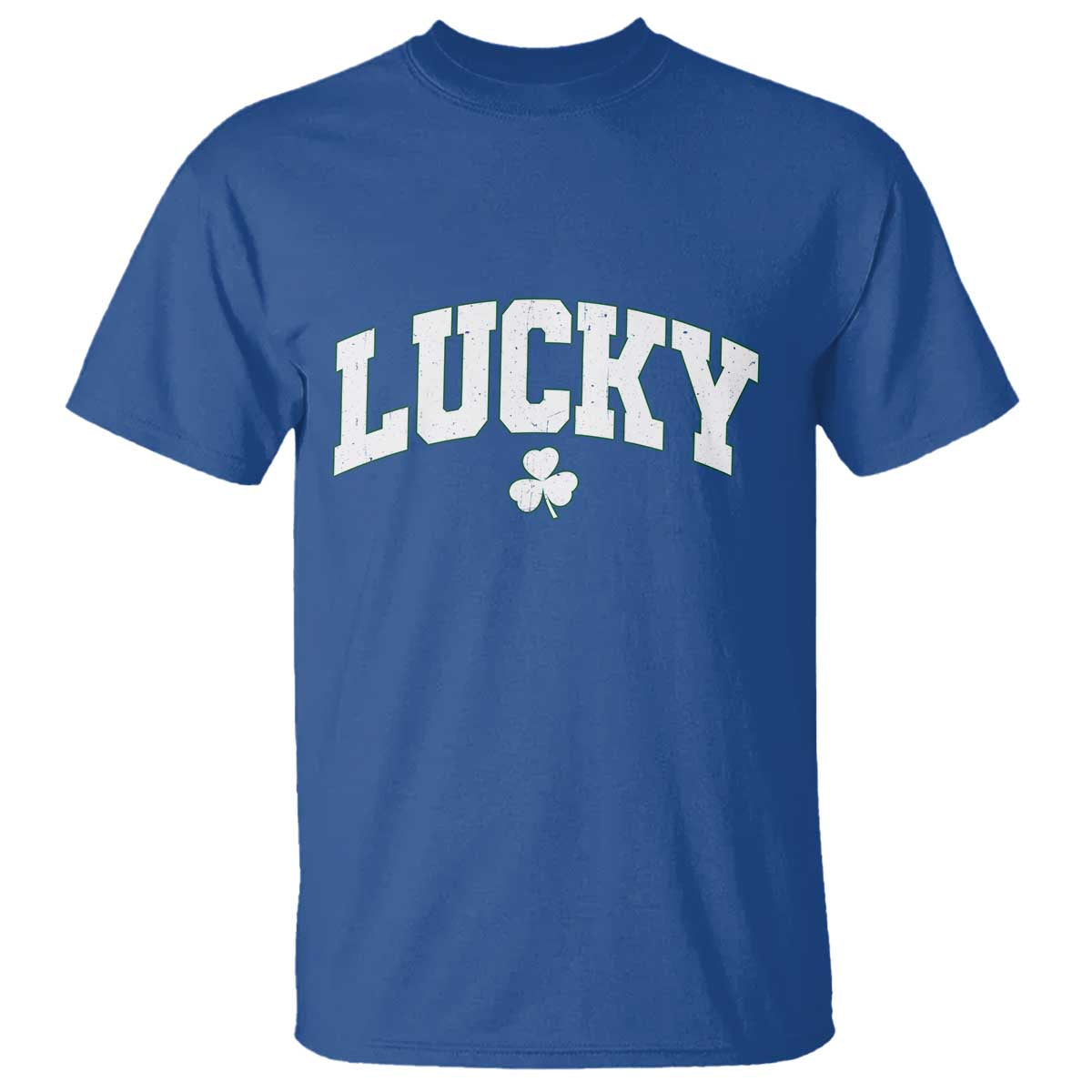 Retro Lucky T Shirt St Patricks Day Irish Shamrock Varsity